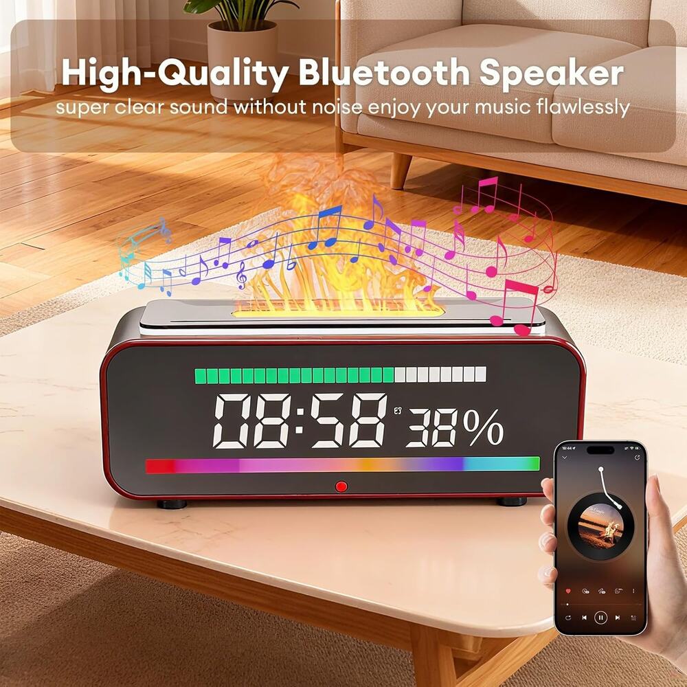 Fireplace Diffusers For Essential Oils, 400ml Flame Humidifier With Bluetooth - Picture 8 of 16
